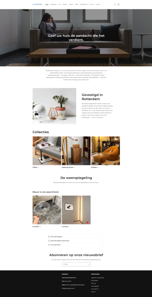 clamonde Shopify website